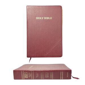 1982 Holman KJV Red Faux-Leather Reference Bible, Giant Print Red Letters w/Tabs